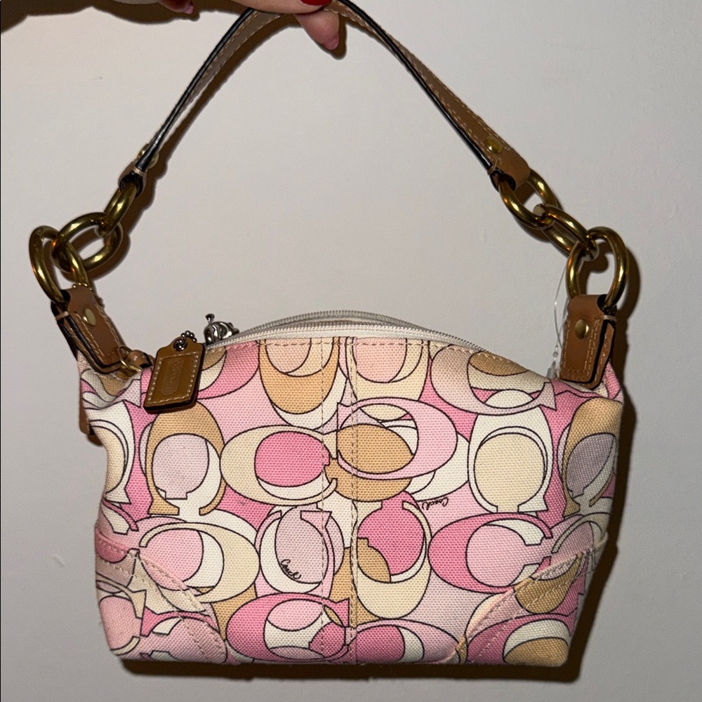 Coach Pink and Cream Mini Bag mid-2000s